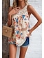 ieftine Bluze &amp; Camisole Damă-Pentru femei Bluză Floral Dantelă Peteci Imprimeu Casual Concediu Modă Fără manșon Rotund Roșu-aprins Vară