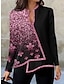 ieftine Bluze &amp; Cămăși Damă-Pentru femei Cămașă Bluză Floral Casual Concediu Imprimeu Tiv Asimetric Negru Manșon Lung Modă În V Toamna iarna