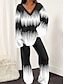voordelige grafische nachtkleding-Dames Pyjama Sets Meetkundig Bloem Modieus Zacht Huis Dagelijks Bed Polyester Ademend V-Wire Lange mouw Pantalon Lente Zwart Wit