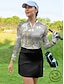 cheap Women&#039;s Golf Clothing-Women&#039;s Golf Polo Shirt Green Long Sleeve Sun Protection Top Paisley Fall Winter Ladies Golf Attire Clothes Outfits Wear Apparel