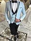 levne Obleky-šampaňské nebesky modré pánské plesové obleky svatební obleky mládenci smokingy denní obchodní formální obleky 3dílné a větší jednořadé jednořadé na knoflík 2024