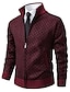 ieftine pulover cardigan pentru bărbați-Barbat Pulover Bluza Îmbrăcăminte tricotată Grosolan Tricotat Decupată Culoare solidă / simplă Adunare Familială A merge Îmbrăcăminte Toamna iarna Roșu Vin Negru M L XL