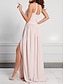 Χαμηλού Κόστους Πάρτι Φορέματα-Γυναικεία Φόρεμα χορού Φόρεμα για πάρτυ Σλιπ Φόρεμα Σκίσιμο Με κοψίματα Λαιμός Αμάνικο Διακοπές Κομψό Ανθισμένο Ροζ Κρασί Καλοκαίρι Άνοιξη