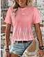 billige T-skjorter til kvinner-Dame T skjorte Geometrisk Daglig Ut på byen Trykt mønster Svart Kortermet Mote Rund hals Sommer