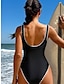voordelige Eendelige badpakken-Dames Normaal Zwemkleding Een stukje Zwempak Snel Drogend Kleurenblok Strand Kleding Vakantie Badpakken