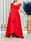 cheap Party Dresses-Women&#039;s Prom Dress Party Dress Red Dress Ruffle V Neck Short Sleeve Vacation Elegant Formal Black White Summer Spring