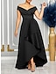 Χαμηλού Κόστους Πάρτι Φορέματα-Γυναικεία Φόρεμα χορού Φόρεμα για πάρτυ κόκκινο φόρεμα Με Βολάν Λαιμόκοψη V Κοντομάνικο Διακοπές Κομψό Επίσημο Μαύρο Λευκό Καλοκαίρι Άνοιξη