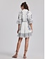 Χαμηλού Κόστους print casual φόρεμα-casual φλοράλ γεωμετρικό φόρεμα με δαντέλα σε γραμμή α