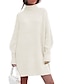 Χαμηλού Κόστους Μάλλινα φορέματα-Γυναικεία Φόρεμα πουλόβερ Φόρεμα Jumper Χειμερινό φόρεμα Μίνι φόρεμα Ζεστό Μοντέρνα Καθημερινό Σκέτο ΕΞΩΤΕΡΙΚΟΥ ΧΩΡΟΥ Καθημερινά Διακοπές Εξόδου Ζιβάγκο Μακρυμάνικο 2023 Χαλαρή Εφαρμογή