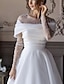 cheap Wedding Dresses-Simple Wedding Dresses Wedding Dresses A-Line V Neck Long Sleeve Court Train Chiffon Bridal Gowns With Pleats Ruched 2024