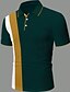 cheap Classic Polo-Men&#039;s Polo Shirt Button Up Polos Casual Sports Lapel Short Sleeve Fashion Basic Color Block Patchwork Summer Regular Fit Black Red Dark Green Polo Shirt