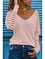billiga Bastoppar för dam-T-shirt Dam Svart Vit Rodnande Rosa Ensfärgat Nät Gata Dagligen Mode V-hals Normal S