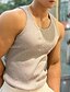 お買い得  ジム用タンクトップ-男性用 ジム用タンクトップ ランニングタンクトップ ワークアウト用タンクトップ メンズトップス クルーネック ノースリーブ バケーション スポーツ お出かけ カジュアル／普段着 速乾性 吸汗性 高通気性 ソフト 平織り イエロー アクティブウェア ポリエステル ファッション スポーツ