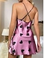 cheap Women&#039;s Nightgowns &amp; Sleepshirts-Women&#039;s Pajamas Nightgown Nightshirt Dress Heart Fashion Casual Comfort Home Daily Bed Satin Silk Breathable Straps Sleeveless Backless Summer Spring