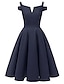 Χαμηλού Κόστους Vintage Φορέματα-Γυναικεία Vintage Φόρεμα Φόρεμα για πάρτυ Κοκτέιλ Φόρεμα Αμάνικο Μίντι φόρεμα Γενέθλια Διακοπές Κομψό Βίντατζ Ανθισμένο Ροζ Βαθυγάλαζο Καλοκαίρι Άνοιξη