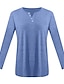 preiswerte Basic-Damenoberteile-T Shirt Damen Schwarz Blau Purpur Feste Farbe Taste Tasche Strasse Täglich Modisch Rundhalsausschnitt Regular Fit S