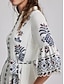 cheap Print Casual Dress-Casual Floral Geometric Lace-Up A-Line Dress