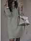 Χαμηλού Κόστους πλεκτά φορέματα-Γυναικεία Φόρεμα πουλόβερ Ζιβάγκο Κοτλέ Πλέκω Ακρυλικό Πλεκτό Φθινόπωρο Χειμώνας Μακρύ ΕΞΩΤΕΡΙΚΟΥ ΧΩΡΟΥ Καθημερινά Εξόδου Στυλάτο Καθημερινό Μαλακή Μακρυμάνικο Συμπαγές Χρώμα