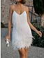 cheap Party Dresses-Women&#039;s Sequin Dress Fringe Dress Party Dress Sequins Tassel Fringe Sleeveless Mini Dress Vacation Beach White Pink Summer Spring