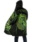 preiswerte Fleecejacke für Herren-Herren Drache Totem Wintermantel Fleecejacke Mantel Thermowarm Abstrakt Gotisch Alltagskleidung Ausgehen Tasche Druck Herbst Winter Mit Kapuze Langarm Gelb Blau Orange