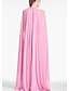 cheap Evening Dresses-A-Line Evening Gown Elegant Dress Formal Prom Floor Length Sleeveless Jewel Neck Chiffon with Shouder Flower 2024