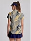 billiga Designerkollektion-Dam Vandringspolotröja Marinblå Kortärmad Solskydd Överdelar Löv Golfkläder för damer Kläder Outfits Bär kläder