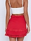 cheap Mini Skirt-Women&#039;s Skirt Bodycon Mini High Waist Skirts Tassel Fringe Solid Colored Casual Daily Weekend Summer Linen Fashion Casual White Red
