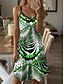 Χαμηλού Κόστους Print Φορέματα-Γυναικεία Καθημερινό φόρεμα Σλιπ Φόρεμα Λεοπάρ Συνδυασμός Χρωμάτων Στάμπα Τιράντες Μίνι φόρεμα Διακοπές Αμάνικο Καλοκαίρι