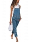 billige Overalls til kvinder-denim jumpsuit til kvinder samlet ensfarvet afslappet street going out regular fit ærmeløs lys farve blå hul mørkeblå s m l forår efterår cowgirl jeans &amp; western wear