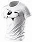 olcso Férfi grafikus póló-vicces arc nyomtatott férfi grafikai pamut póló sport klasszikus ing rövid ujjú kényelmes póló sport szabadtéri nyaralás nyári divattervező ruházat
