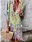 cheap Print Dresses-Women&#039;s Vintage Dress Casual Dress Tassel Fringe Print V Neck Mini Dress Bohemia Ethnic Vacation Half Sleeve Summer