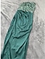 Χαμηλού Κόστους απλά φορέματα-Γυναικεία Φόρεμα με παγιέτες Μακρύ Φόρεμα Μάξι Φόρεμα Πούλιες Σκίσιμο Ημερομηνία Διακοπές Κομψό στυλ street Μάξι Στράπλες Αμάνικο Ανθισμένο Ροζ Θαλασσί Πράσινο του τριφυλλιού Χρώμα