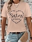 voordelige Dames T-shirts-Dames T-shirt 100% katoen Hart Brief Afdrukken Dagelijks Weekend Modieus Basic Korte mouw Strakke ronde hals Zwart Zomer