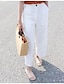 رخيصةأون سراويل تحتية قصيرة للنساء-نسائي سراويل القطن والكتان جيوب جانبية Ankle-length أسود ربيع &amp; الصيف