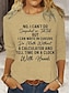 olcso Női pólók-Női Póló Szöveg Napi Hétvége Nyomtatott Fekete Hosszú ujj Divat Kerek Tavasz &amp; Ősz