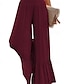 رخيصةأون سراويل تحتية قصيرة للنساء-نسائي توهج سروال الكتان القطن والكتان ساق عريضه مكتمل الطول أسود للربيع والصيف