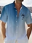 halpa Miesten plus-kokoiset paidat-väri gradientti palmu miesten lomakeskus havaijilainen 3d painettu paita nappi ylös lyhythihainen kesäpaita loma päivittäin kulumista s to 3xl