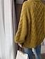 cheap Sweaters-Women&#039;s Pullover Sweater Jumper Crew Neck Cable Knit Polyester Knitted Drop Shoulder Fall Winter Tunic Outdoor Valentine&#039;s Day Daily Casual Soft Long Sleeve Solid Color Yellow Red Fuchsia One-Size