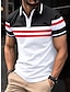 tanie klasyczna koszulka polo-Męskie Koszulka polo Koszula golfowa Praca Ulica Klasyczny Krótkie rękawy Jednolity/zwykły kolor Podstawowy Lato Luźna Biały Granatowy Jasnoniebieski Koszulka polo