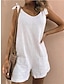 cheap Women&#039;s Rompers-Women&#039;s Romper Pocket Solid Color V Neck Basic Daily Weekend Regular Fit Sleeveless White Yellow Blue S M L Summer