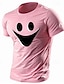olcso Férfi grafikus póló-vicces arc nyomtatott férfi grafikai pamut póló sport klasszikus ing rövid ujjú kényelmes póló sport szabadtéri nyaralás nyári divattervező ruházat