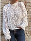 abordables Blusas y camisas de mujer-Mujer Camisa Camisa de encaje Blusa Parte superior con ojales Plano Casual Encaje Retazos Negro Manga Larga Moda Moderno Cuello Mao Verano Primavera
