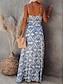 cheap Print Dresses-Women&#039;s Casual Dress Geometric Color Block Backless Split Strap Long Dress Maxi Dress Bohemia Vacation Beach Sleeveless Summer