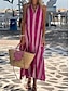 Χαμηλού Κόστους Print Φορέματα-Γυναικεία Φύλλο Σκίσιμο Στάμπα Λαιμός Μακρύ Φόρεμα Μάξι Φόρεμα Μπόχο Πάρτι Ημερομηνία Αμάνικο Καλοκαίρι Άνοιξη