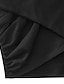 abordables Tops Basiques pour femmes-Chemise Mi-long Femme Noir Bleu Couleur unie Portefeuille Haut Découpé Plein Air du quotidien Mode Col V Standard S