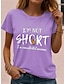 olcso Női pólók-Női Póló 100% pamut Szöveg Hétköznapi Hétvége Nyomtatott Fekete Rövid ujjú Divat Alap Terített nyak Nyár