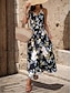 cheap Print Dresses-Women&#039;s Casual Dress A Line Dress Slip Dress Floral Backless Print Strap Long Dress Maxi Dress Vacation Beach Sleeveless Summer