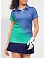 preiswerte Designer-Kollektion-Damen poloshirt Violett Rosa Blau Kurzarm Sonnenschutz Shirt Farbverläufe Damen-Golfkleidung, Kleidung, Outfits, Kleidung