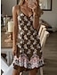 Χαμηλού Κόστους Print Φορέματα-Γυναικεία Vintage Φόρεμα Φόρεμα Paisley Καθημερινό φόρεμα Λαχούρι Στάμπα Τιράντες Μίνι φόρεμα Βίντατζ Etnic Διακοπές Αμάνικο Καλοκαίρι