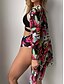 cheap Sexy Bodies-Women&#039;s Normal Pajamas Sexy Bodies Sets Leaf Hot Sexy Holiday Home Bed Swimming Polyester Outdoor Stretchy Sleeveless Skirt 3-Piece Printing Summer Pink Red